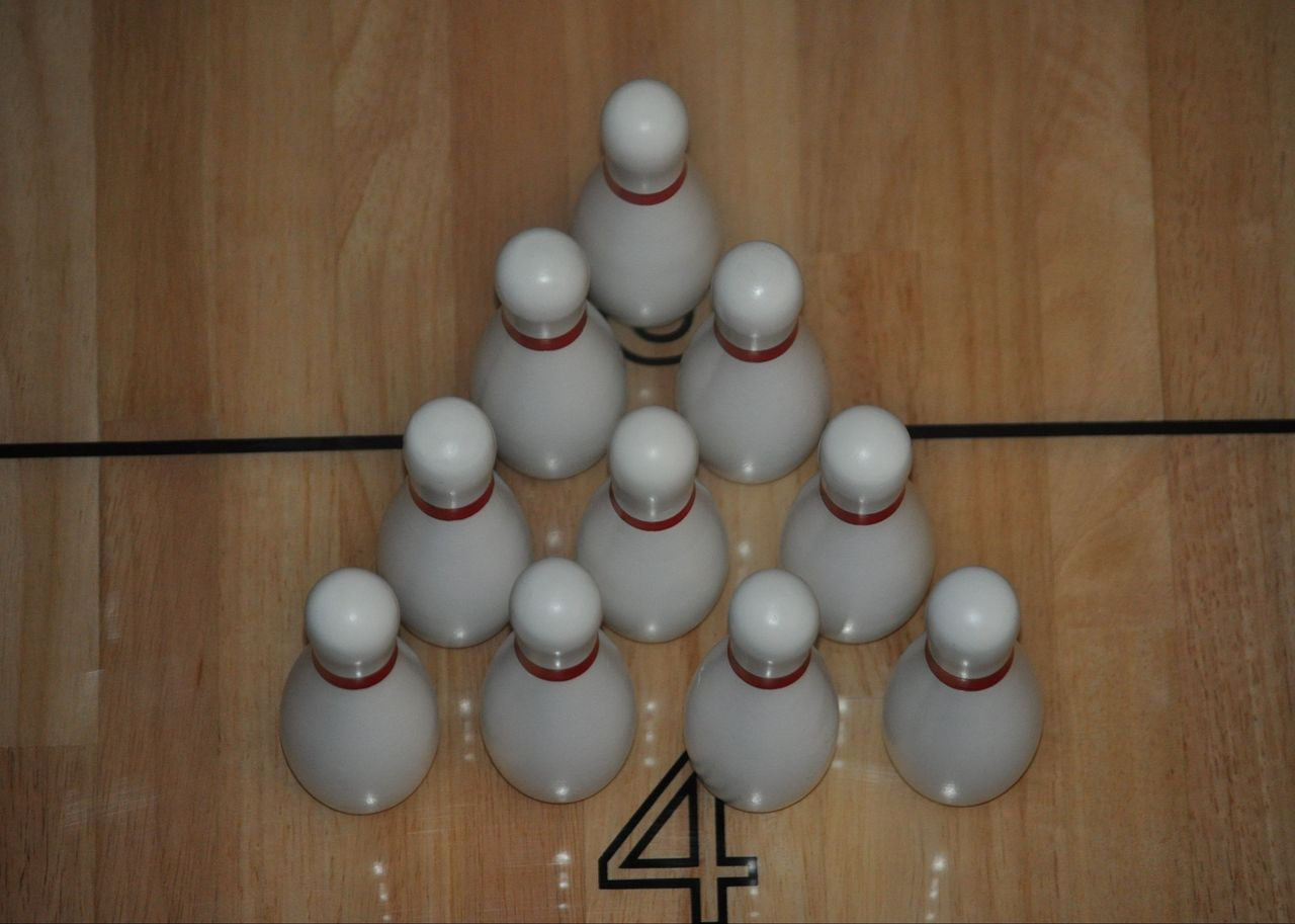 Playcraft Set of 10 Solid Wood 4-1/2" Bowling Pins