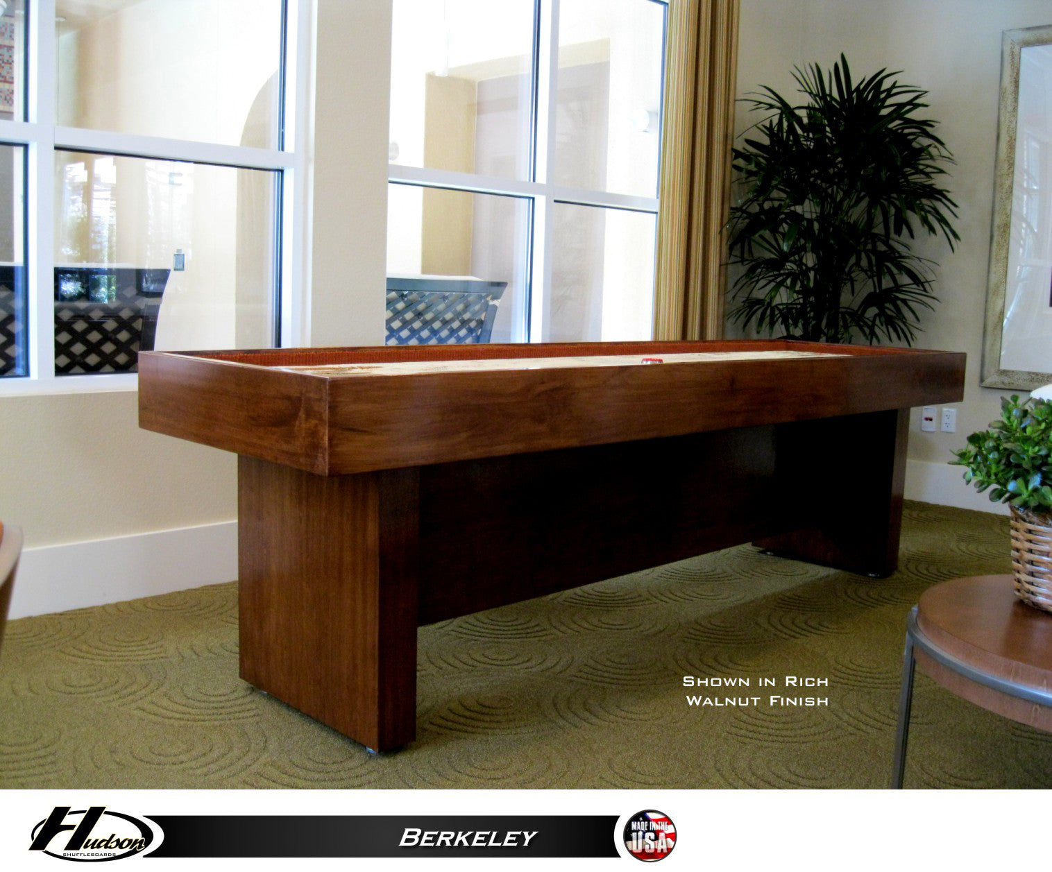 Furniture Style Hudson Berkeley Shuffleboard Table 9'-22' with Custom Stains