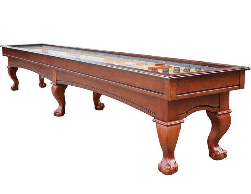 Furniture Style Playcraft Charles River 12' Pro-Style Shuffleboard Table in Chestnut