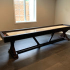 Playcraft Brazos River 16' Pro-Style Shuffleboard Table in Weathered Black Installation with White Glove Delivery and Assembly Manual