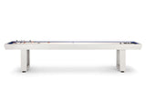 American Heritage Lanai 9' Pearl White Outdoor Shuffleboard Table, perfect for game rooms.