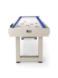 American Heritage Lanai 9' Outdoor Shuffleboard Table in Oyster Grey, all-weather aluminum top.