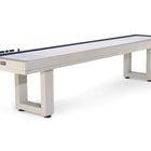 American Heritage Lanai 9' Outdoor Shuffleboard Table in Oyster Grey, ideal for outdoor spaces.