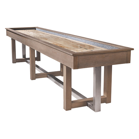 American Heritage Billiards Abbey 12' Shuffleboard Table in Antique Grey