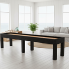 American Heritage Alta 12' Shuffleboard Table in Black Ash features six sturdy legs.