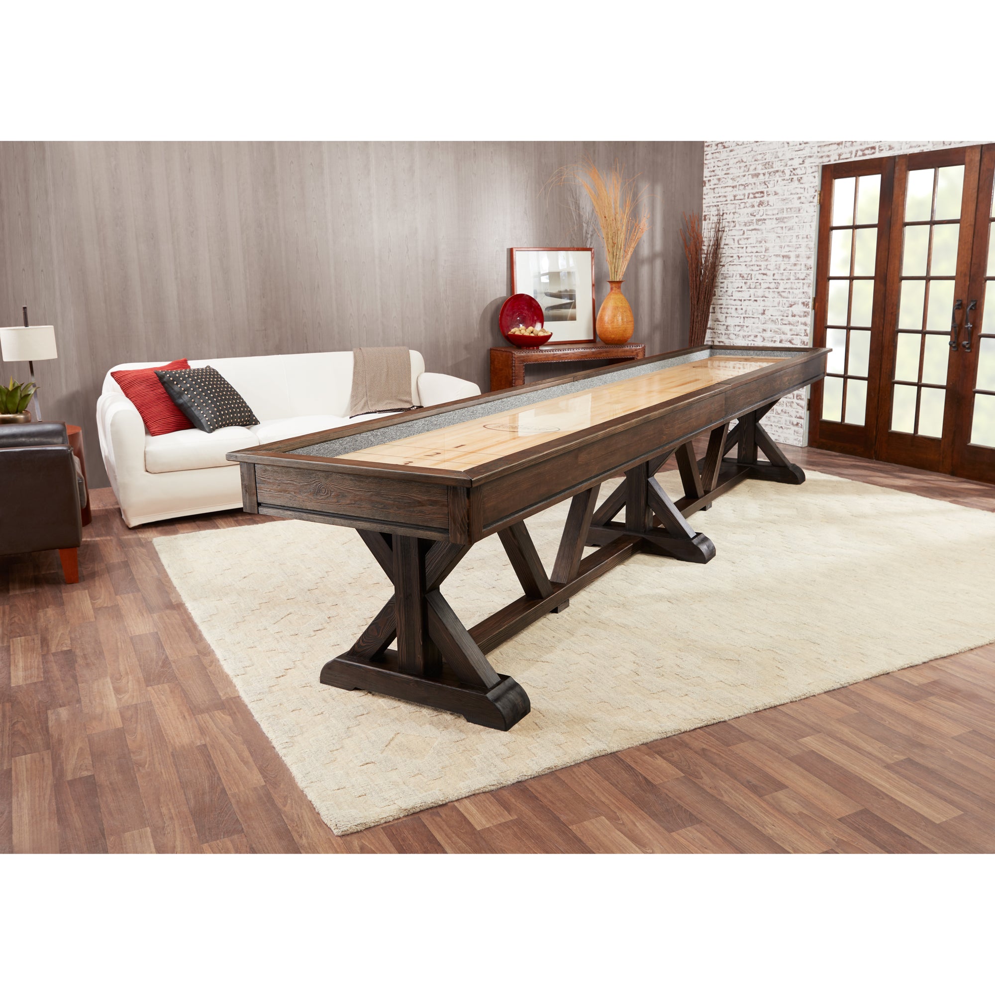 Playcraft Brazos River 12' Pro-Style Shuffleboard Table in Weathered Black