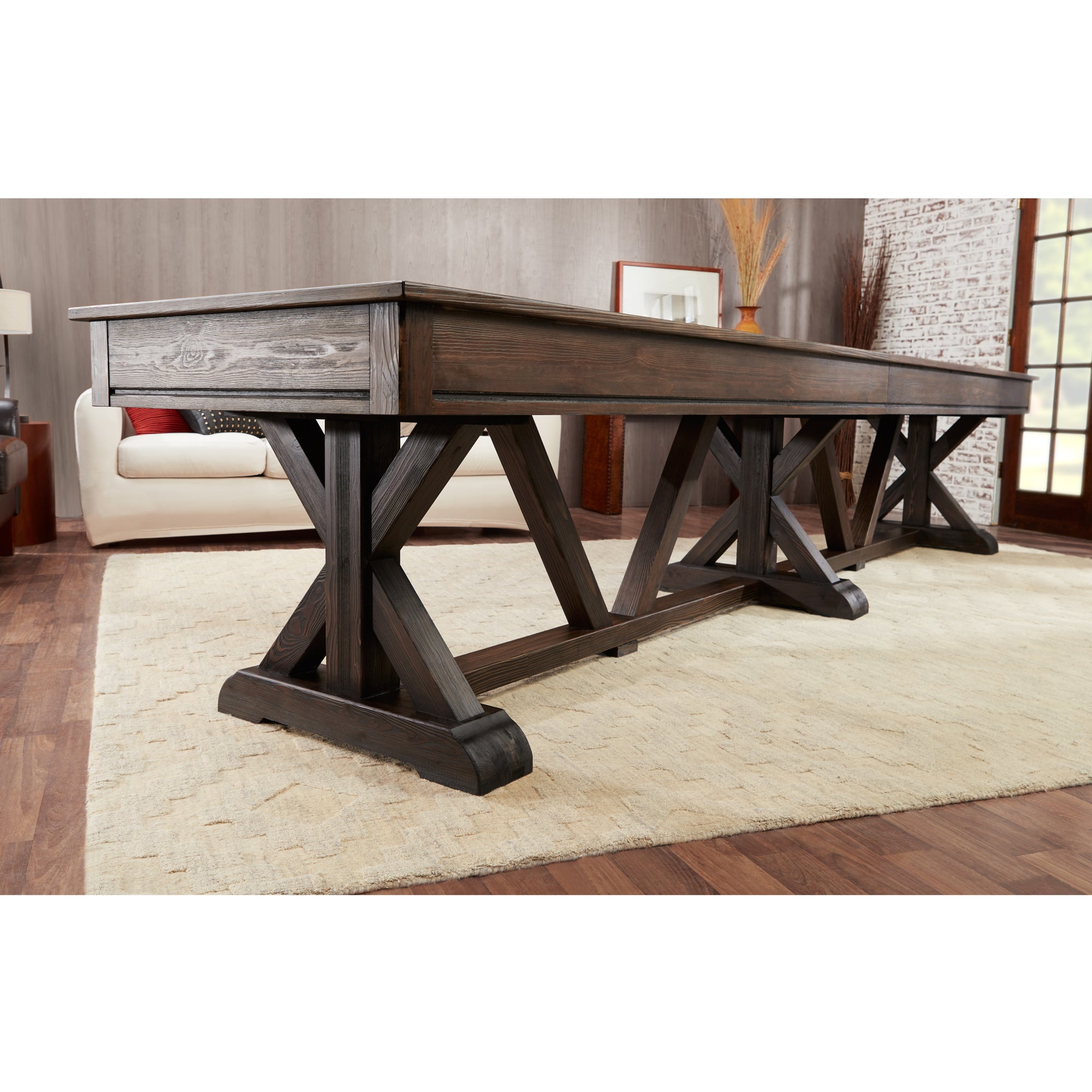 Playcraft Brazos River 12' Pro-Style Shuffleboard Table in Weathered Black