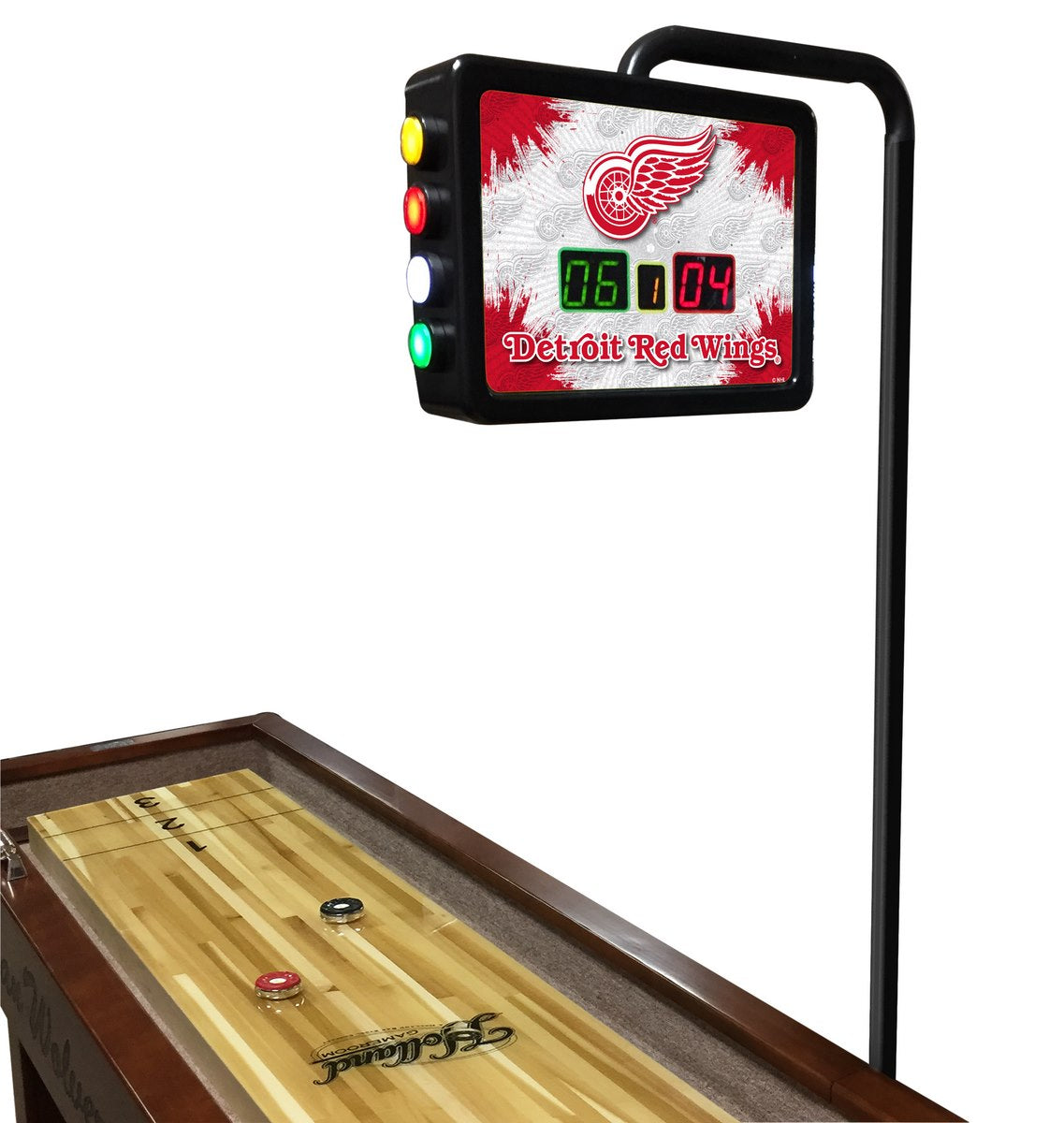 NHL Holland Bar Stool Detroit Red Wings 12' Shuffleboard Table w/ Scoreboard