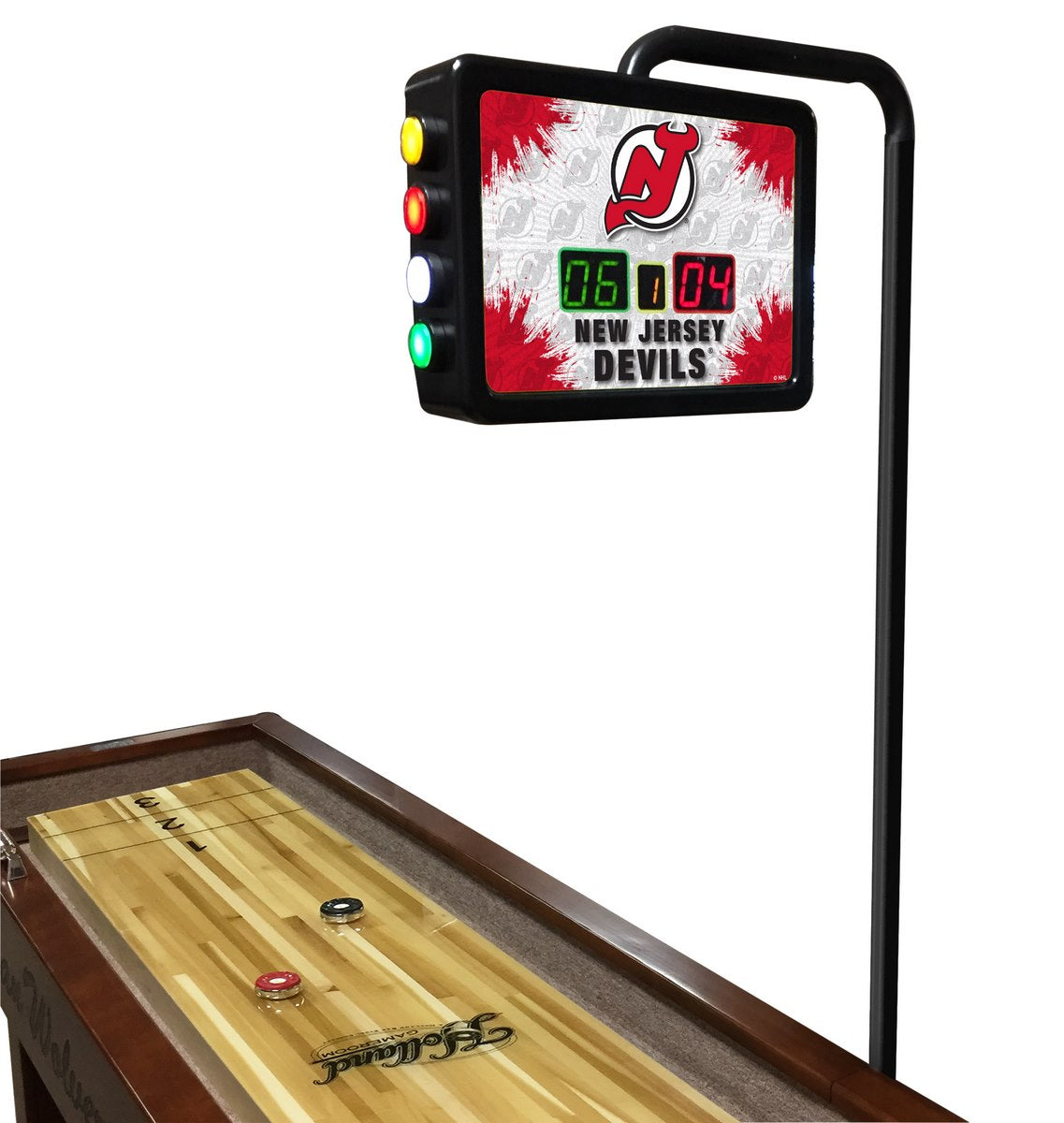 NHL Holland Bar Stool New Jersey Devils 12' Shuffleboard Table w/ Scoreboard