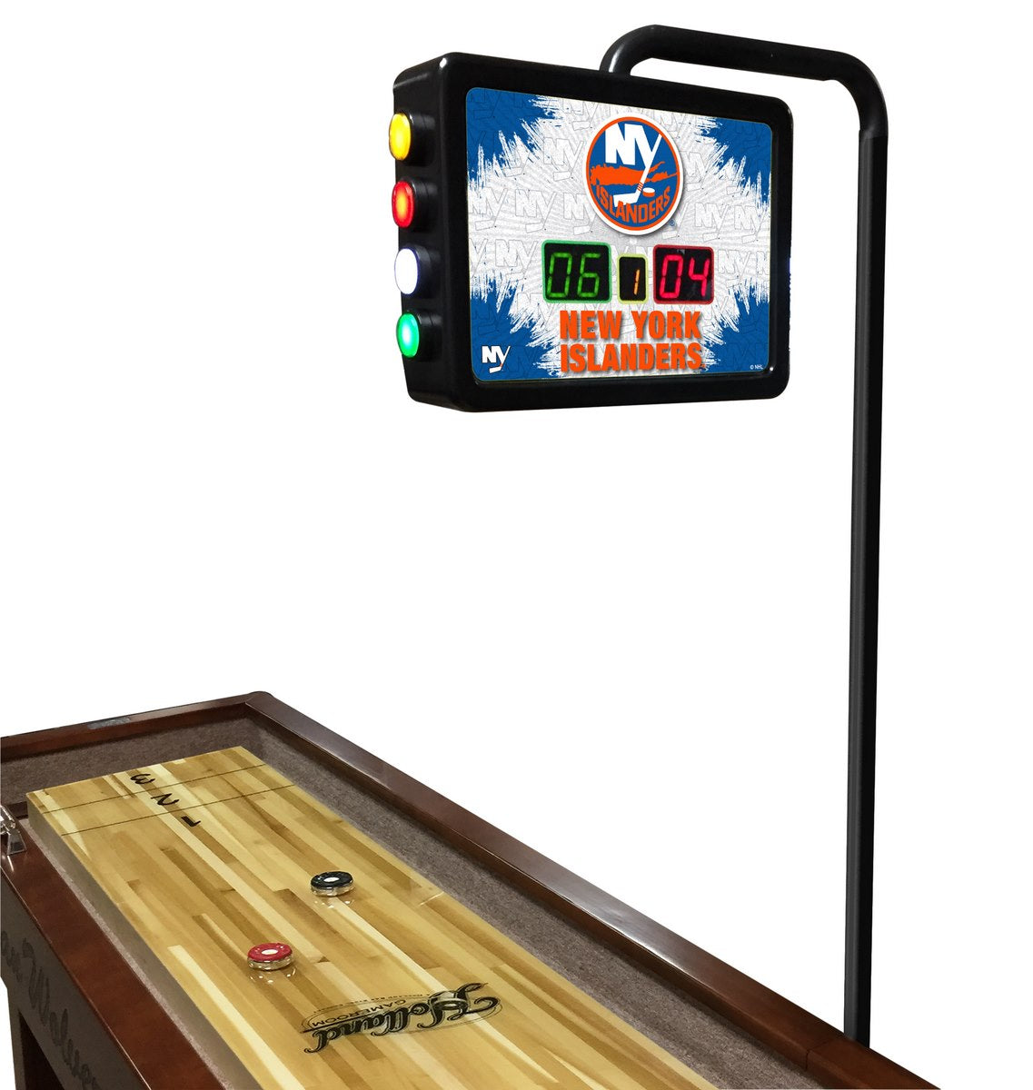 NHL Holland Bar Stool New York Islanders 12' Shuffleboard Table w/ Scoreboard