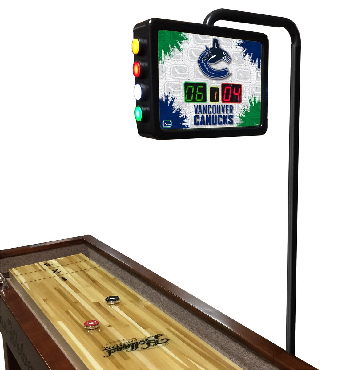 NHL Holland Bar Stool Vancouver Canucks 12' Shuffleboard Table w/ Scoreboard