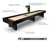 Hudson "The Commercial" Shuffleboard Table 9'-22' with Custom Stain Options