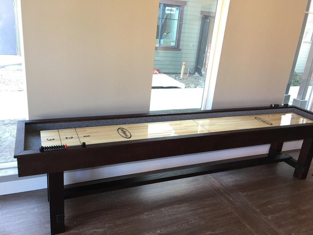 Real life images of Imperial Reno Rustic 12' Shuffleboard Table