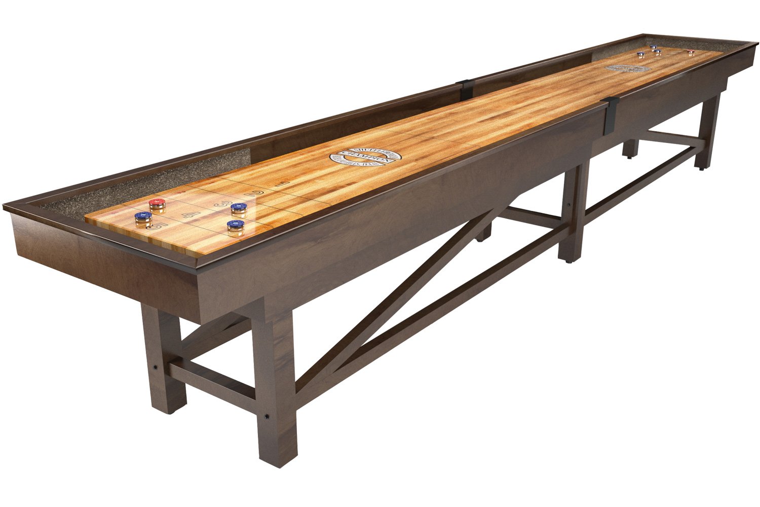 Custom Retro Champion Sheffield 14' Shuffleboard Table (Wood)